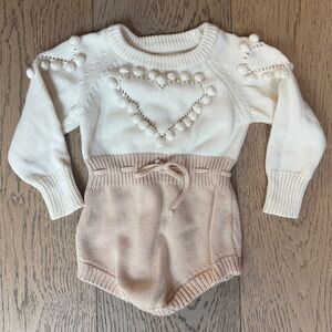 Knit Heart onesie - Valentines Day